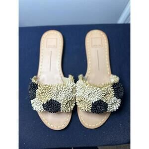 Dolce Vita | Danela Slide Sandals with Textured Pom-Pom Detail | Size 9.5 | NWOT